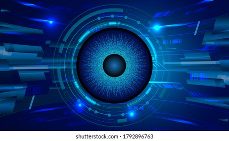 Blue eye cyber circuit future technology concept background