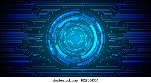Fondo del concepto de tecnología futura del circuito de los ojos azules