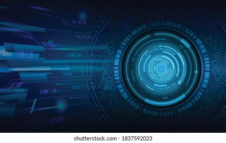 blue eye cyber circuit future technology concept background