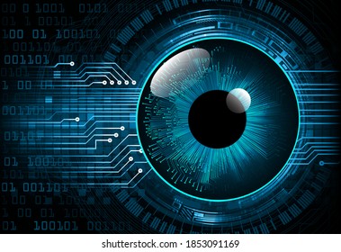 Blue eye cyber circuit future technology concept background