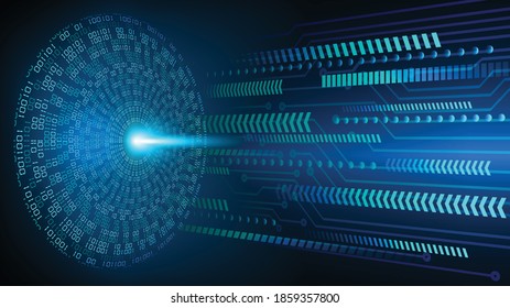 Blue eye cyber circuit future technology concept background