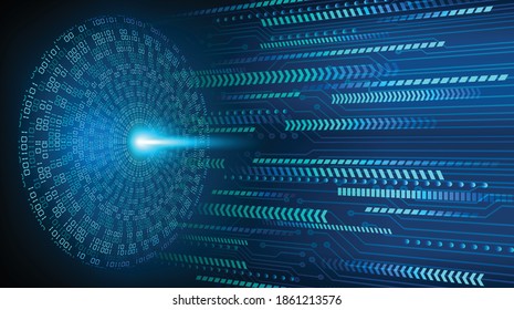 Blue eye cyber circuit future technology concept background