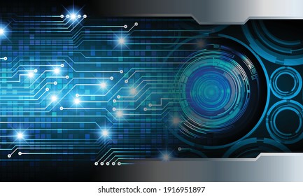 Blue eye cyber circuit future technology concept background