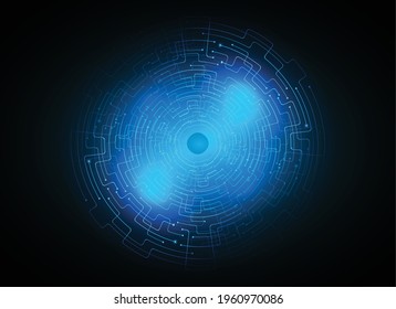 Blue eye cyber circuit future technology concept background