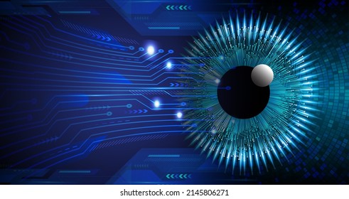 Blue eye cyber circuit future technology concept background