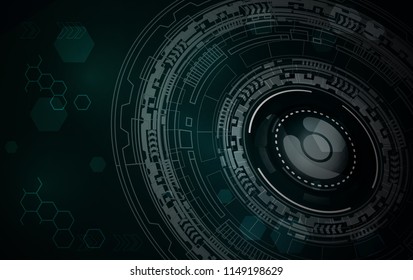 Blue eye cyber security concept,  abstract hi speed digital internet. future technology, vector background.