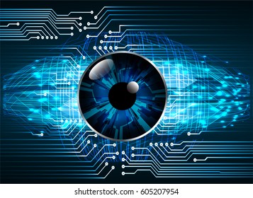 Blue Eye Cyber Security Concept Background Stock Vector (Royalty Free ...