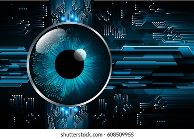 Blue Eye Cyber Security Concept Background Stock Vector (Royalty Free ...