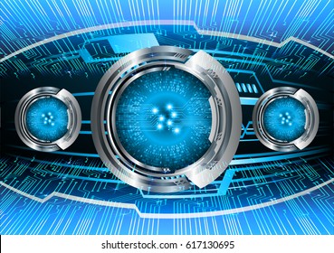 Blue eye cyber security concept background. Circuit