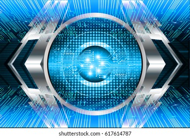 Blue eye cyber security concept background. Circuit