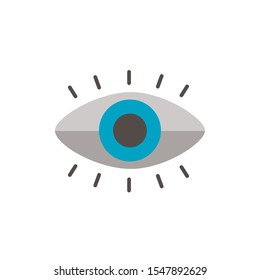 Blue eye design, View look vision optical human see and watch theme Vector illustration