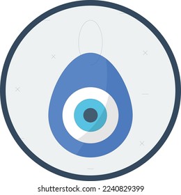 blue eye Earrings concept, Lucky Eye Drop Ear Ring vector color icon design, Republic of Turkiye symbol, Turkey culture sign, Turkish traditions Elements stock illustration 