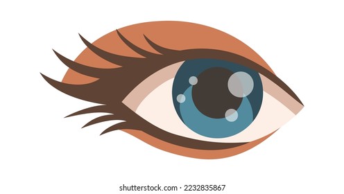 Blaues Auge flaches Symbol Piercing Körperteil