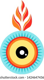 Blue eye flat illustration on white