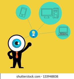 The blue eye get idea to cloud concept computing