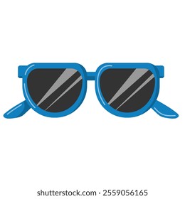 Blue eye glasses vector, glasses flat icon, sunglasses clip art, eyewear illustration isolated on white background
