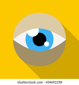 Blue eye icon in flat style