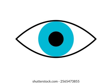 Blue eye icon on white background