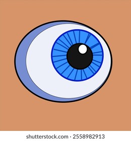 Blue eye illustration isolated in brown