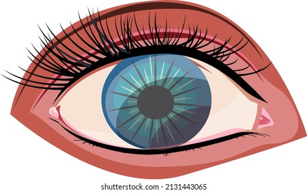 Blue eye, illustration, vector on a white background.