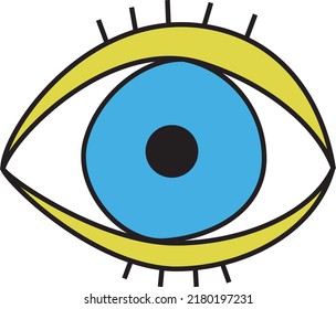 Das blaue Auge mit Leinen. Alle sehen Augenvektor. Symbol.