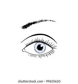 Blue eye line art