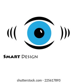 blue eye logo vector illustration on white logo