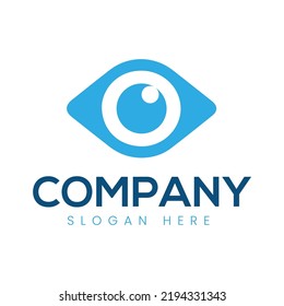 Blue eye logo vector suitable for eye clinic logo
