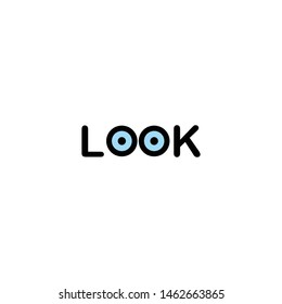 The blue eye look icon vector logo