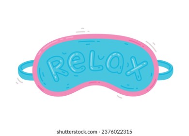 Blue Eye Mask for Sleeping as Cloth Cover to Block out Light Vector Illustration
