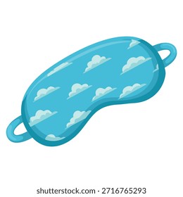 Blue eye mask for sleeping vector illustration cloth cover to block out light isolated design perfect for relaxation, sleep aid, and bedtime theme