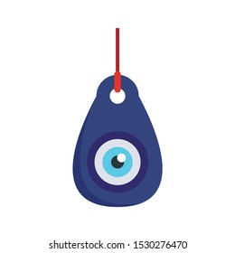 Blue eye medallion icon. Flat illustration of blue eye medallion vector icon for web design