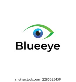 Marca del logotipo 3d del ojo azul moderno