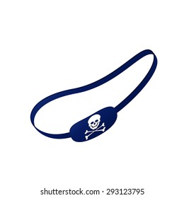 Blue eye patch with skull symbol