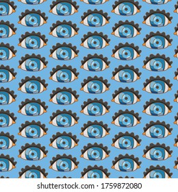 blue eye pattern template vector design