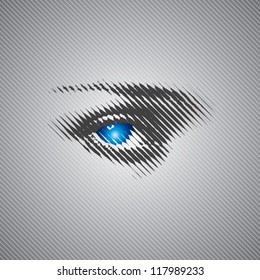 blue eye stock vector with halftone