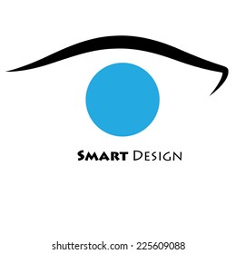 Blue eye vector illustration logo 