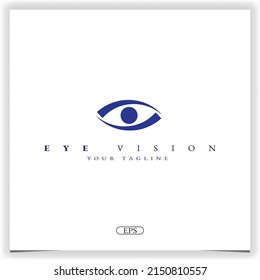 logotipo de visión de ojos azul premium elegante plantilla de vectores 10
