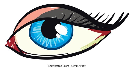 Blue eye of a woman 