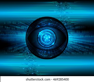 blue eyeball future technology, security concept background. dark blue Light Technology background for computer graphic website internet. eye vector