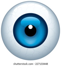 Blue eyeball isolated on white. Eps8. CMYK. Organized by layers. Global colors. Gradients used.