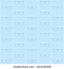 blue eyeglasses seamless vector pattern