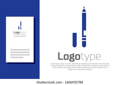 Blue Eyeliner, eyebrow icon isolated on white background. Pencil for eyes. Logo design template element. Vector Illustration