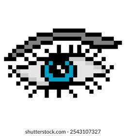 Ojos azules en estilo pixel art