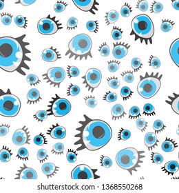 Blue eyes, Seamless Wallpaper pattern. 