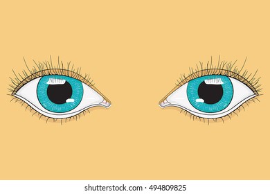 Blue eyes. Vector illustration