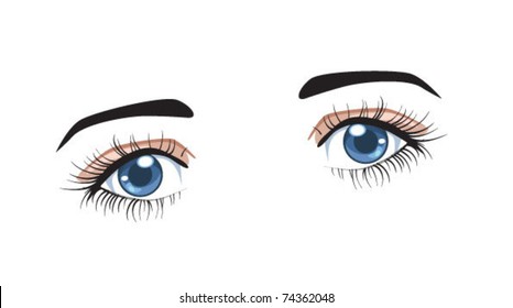 Blue eyes vector illustration isolated.