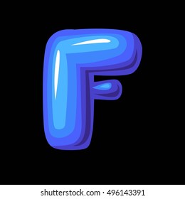 blue f on black