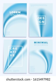 Blue fabric Gradient waves stock vector illustration four cover design. Design template with morden bright gradient colors. Poster with abstract fluid shapes. Banners and cover Vector illustration.