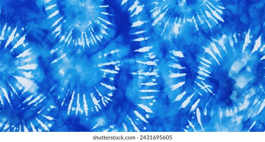 Blue Fabric Tie Dye Pattern Ink , colorful tie dye pattern abstract background. Tie Dye two Tone Clouds . Shibori, tie dye, abstract batik brush seamless and repeat pattern design